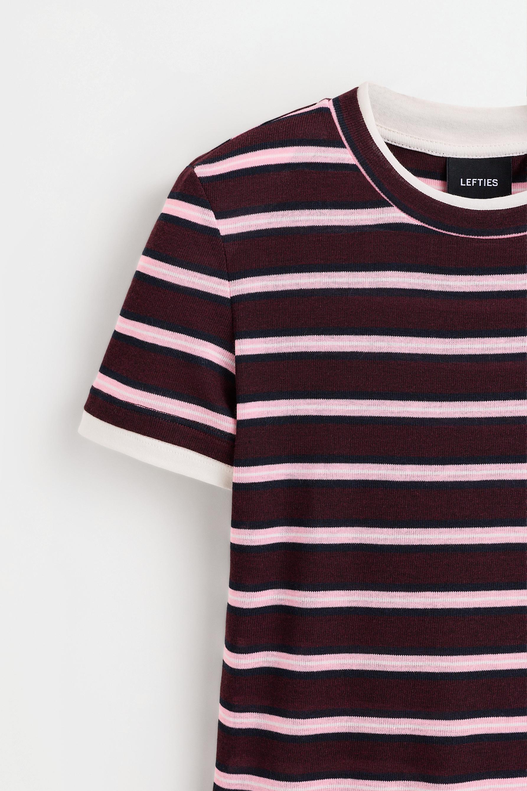Striped T-shirt — BURGUNDY