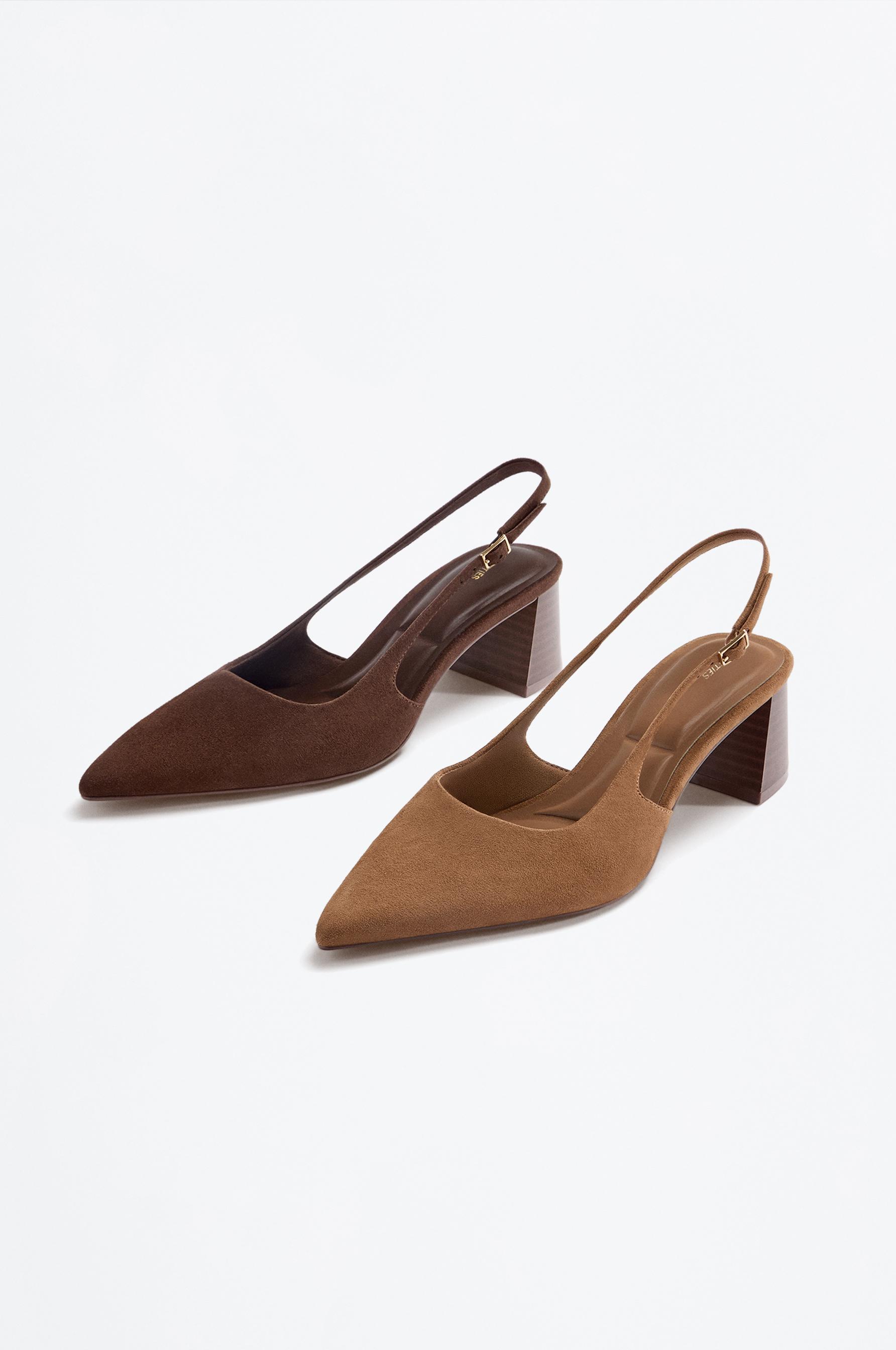 Lefties Deri Lefties Arkasi açık topuklu ayakkabı