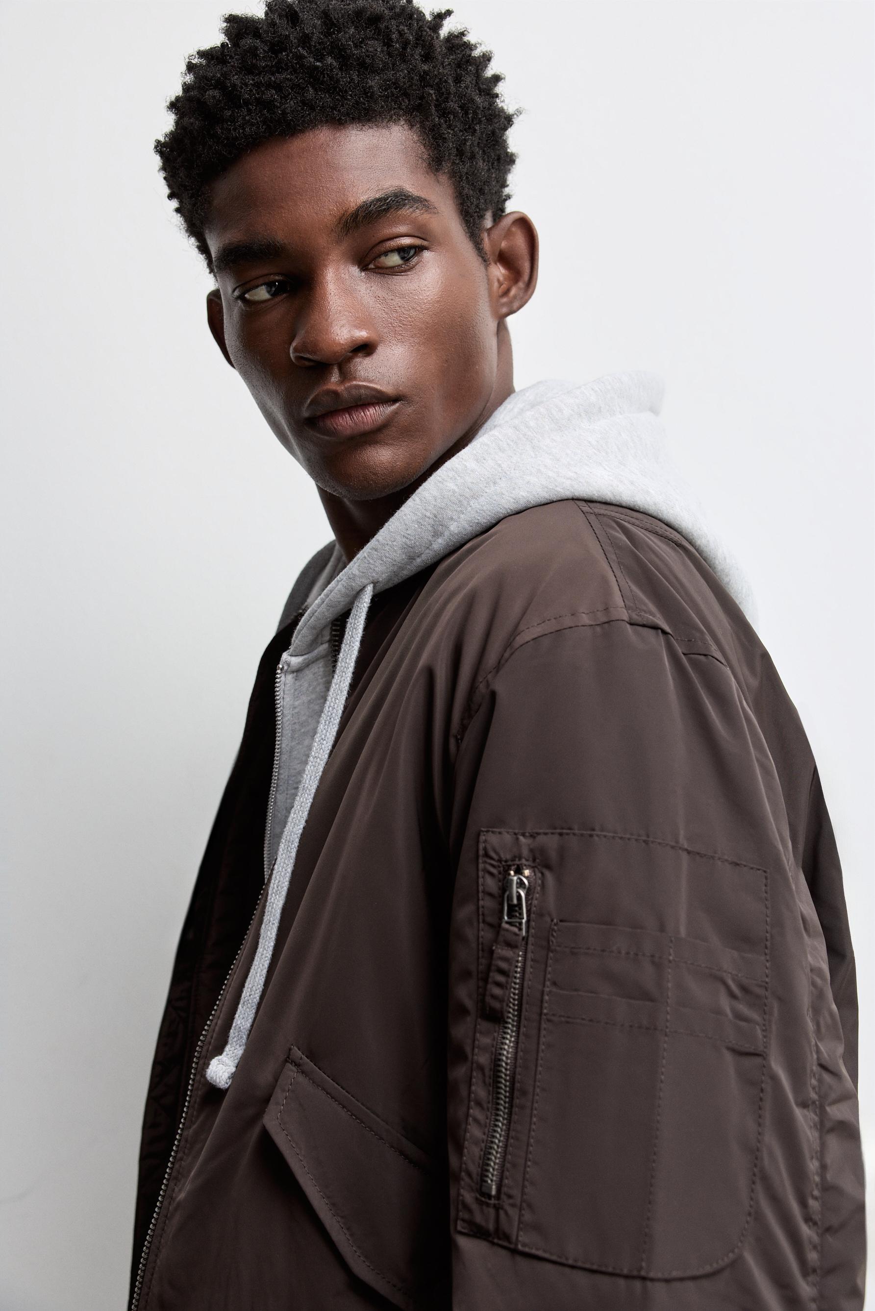 Quilted bomber jacket — CHOCOLATE