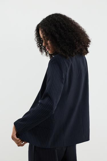 Striped blazer — NAVY 4