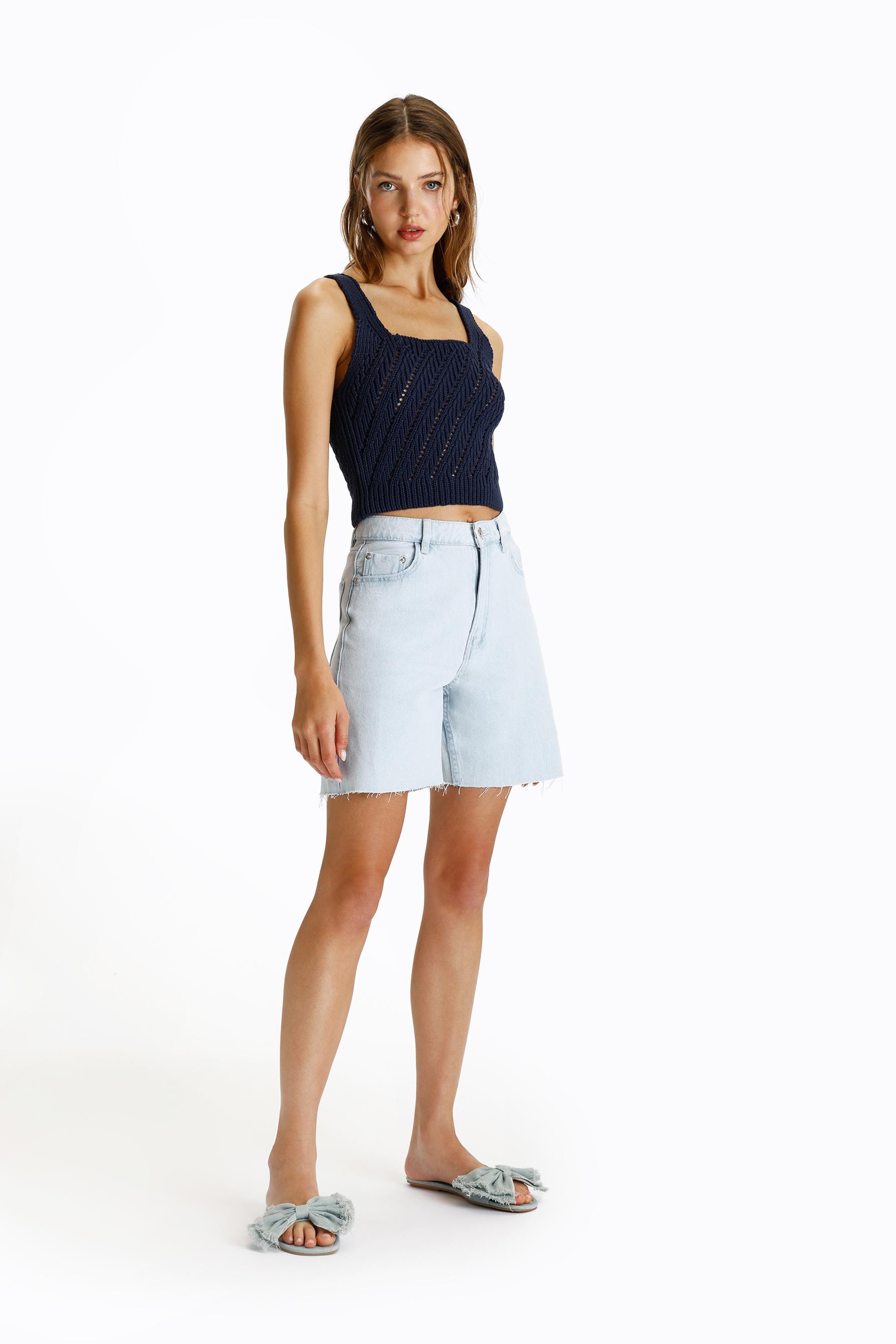 Denim Bermuda shorts Denim CLOTHING Woman Lefties Oman