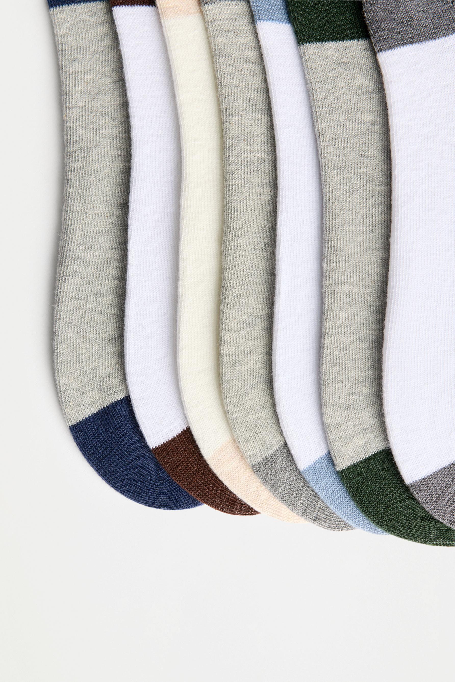 Days of the week ankle socks (7-pack) — GREY/CAMEL