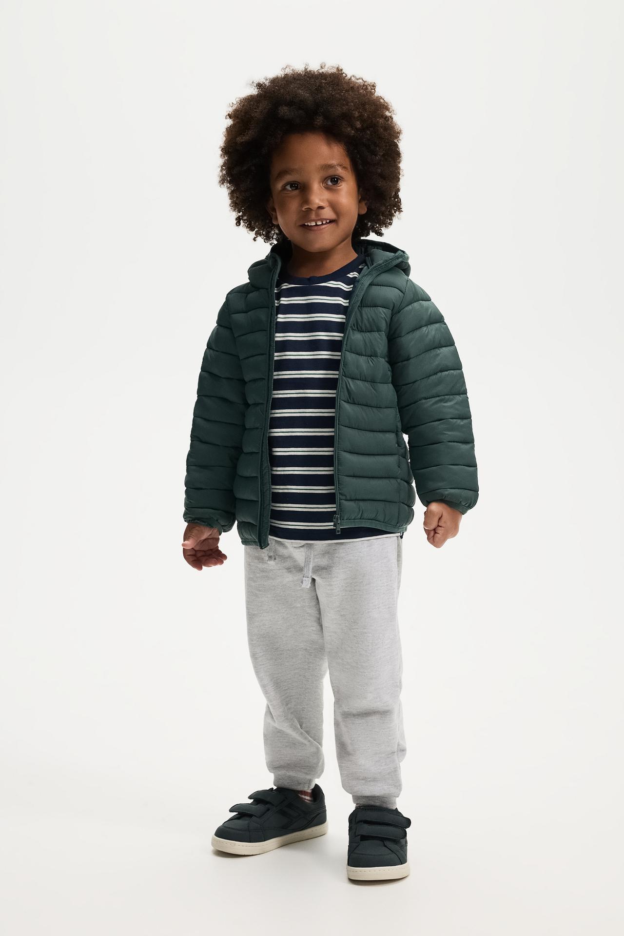 Lightweight hooded quilted jacket — TEAL GREEN