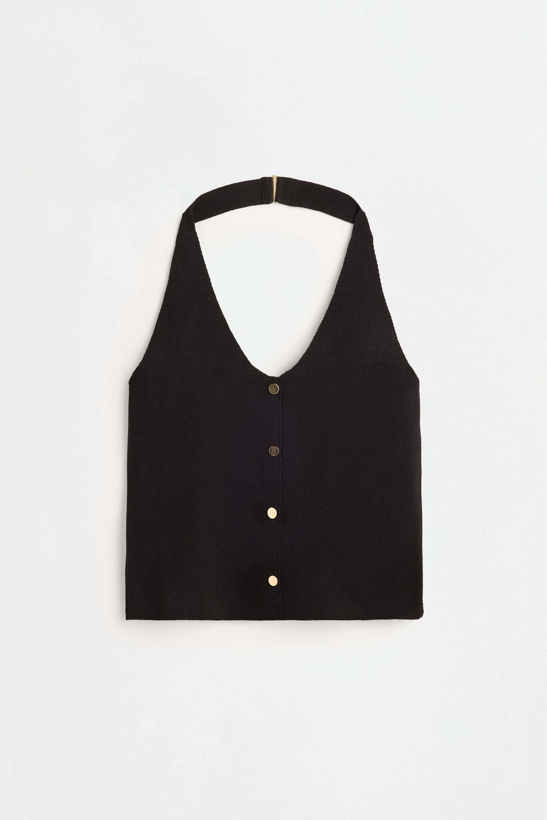 Halter neck top — BLACK