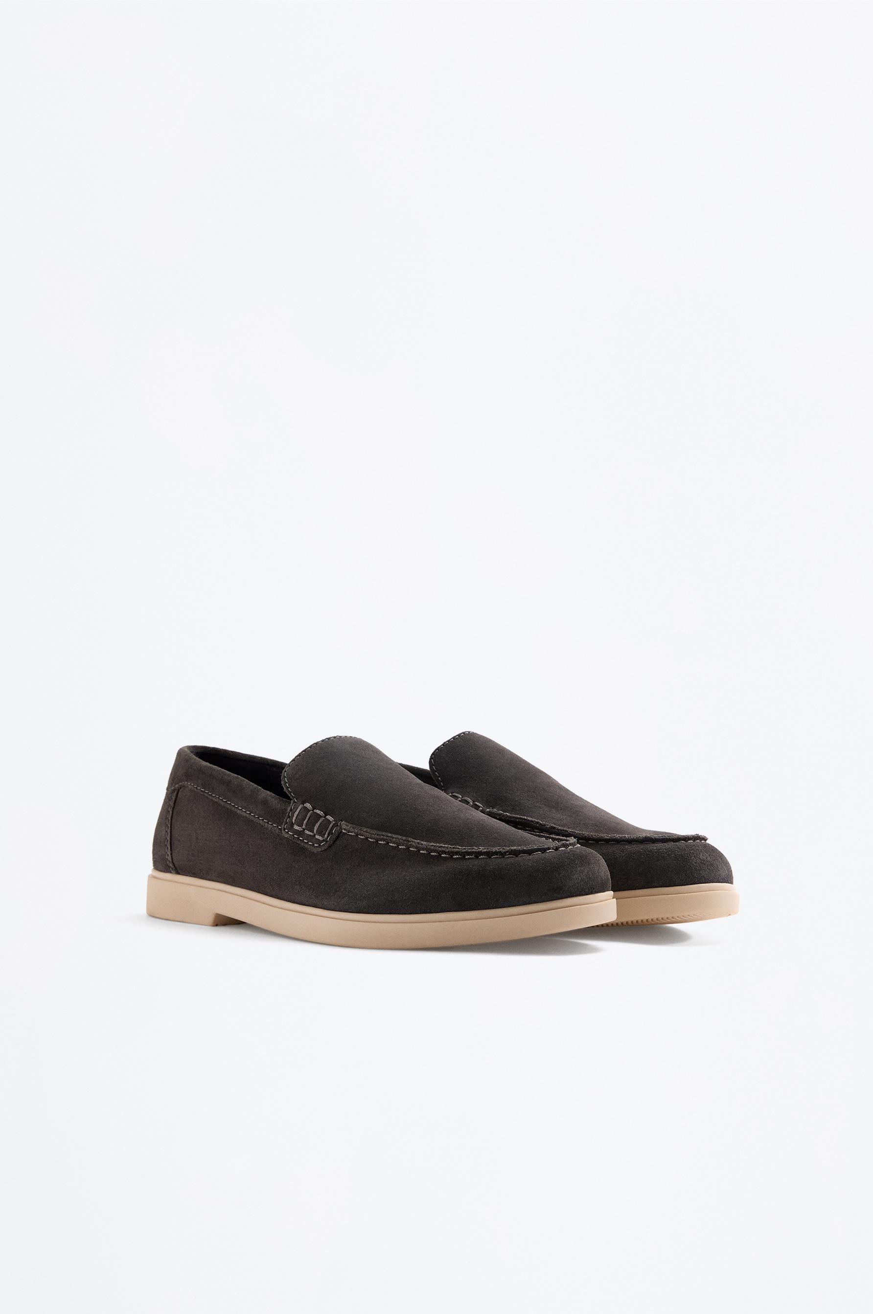 Casual leather loafers — GREY