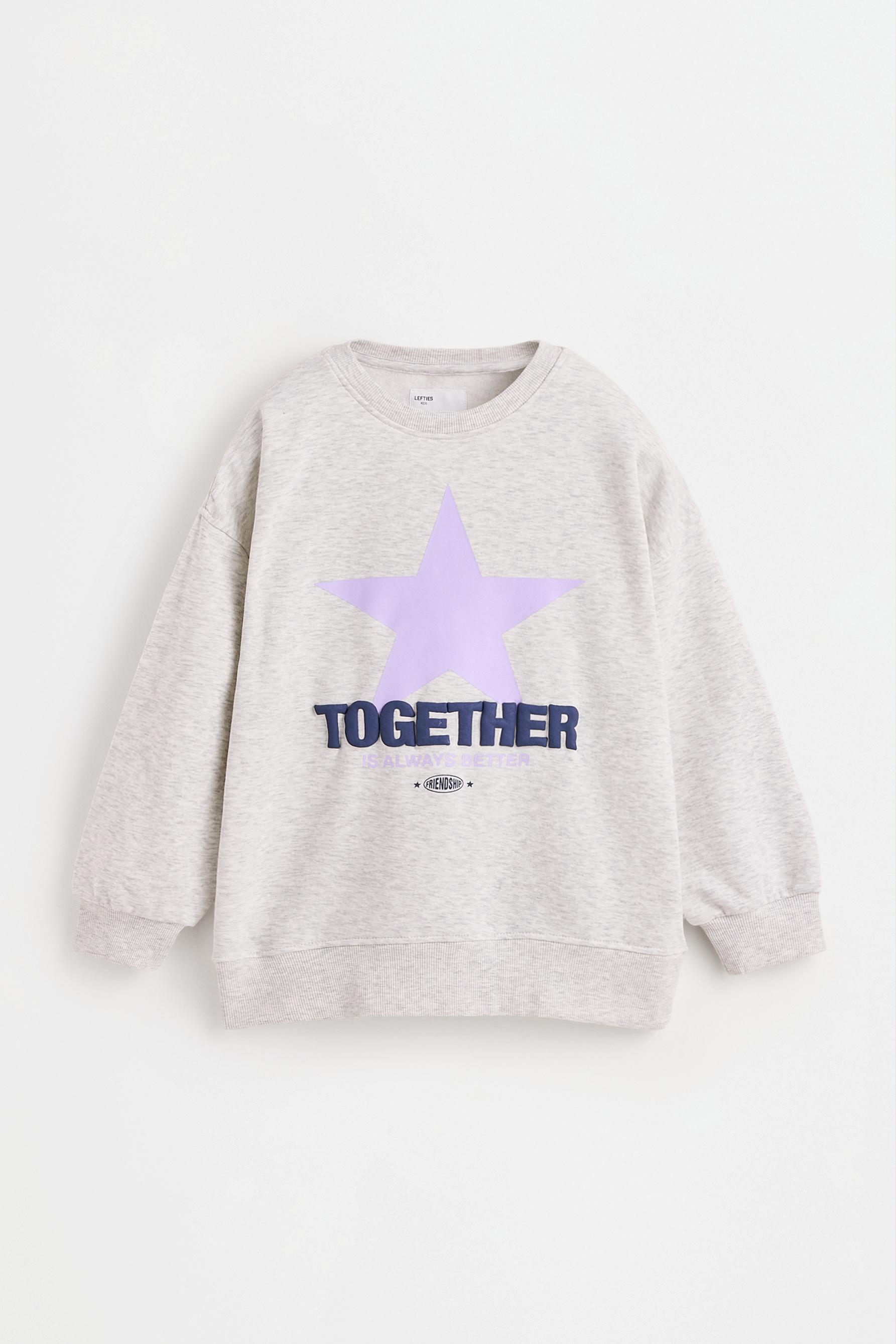 Sweatshirt and bell bottom leggings set — PALE GREY