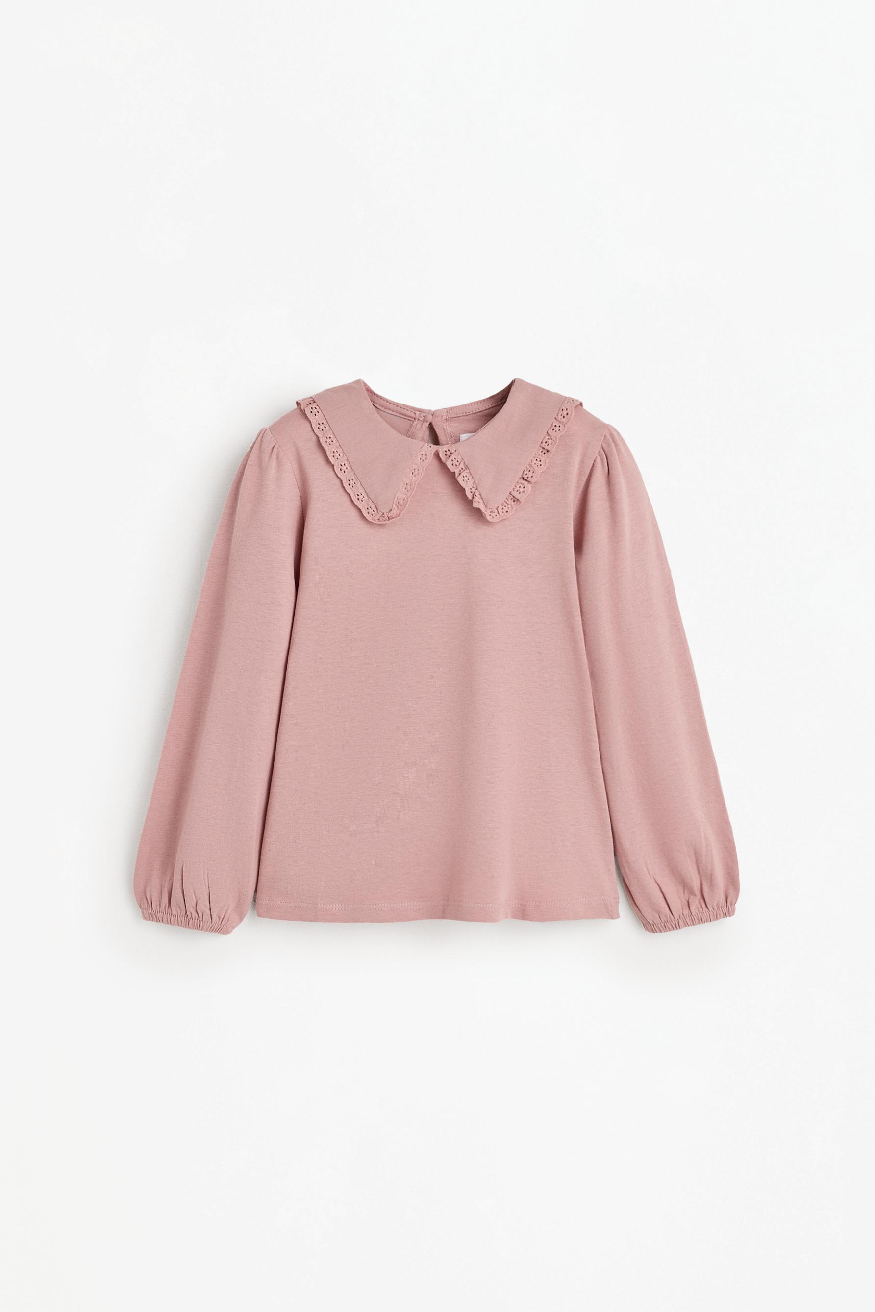 Peter Pan collar T-shirt — DUSTY PINK