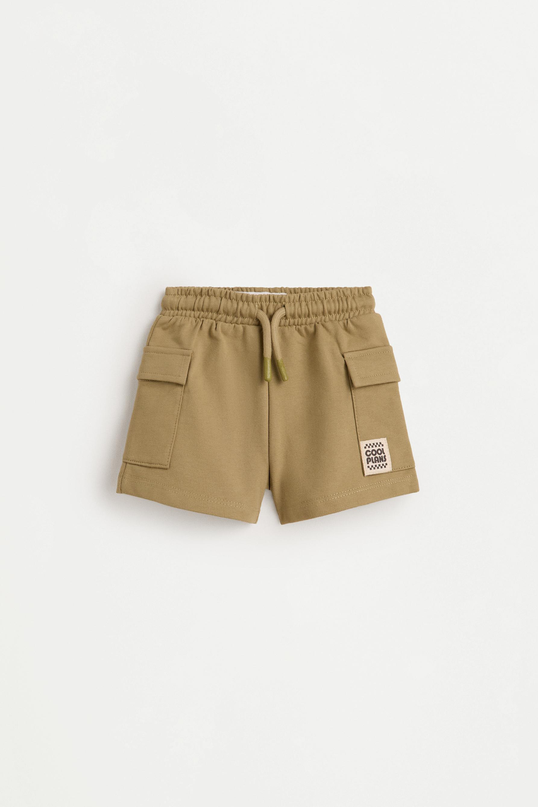 Plush cargo Bermuda shorts — KHAKI