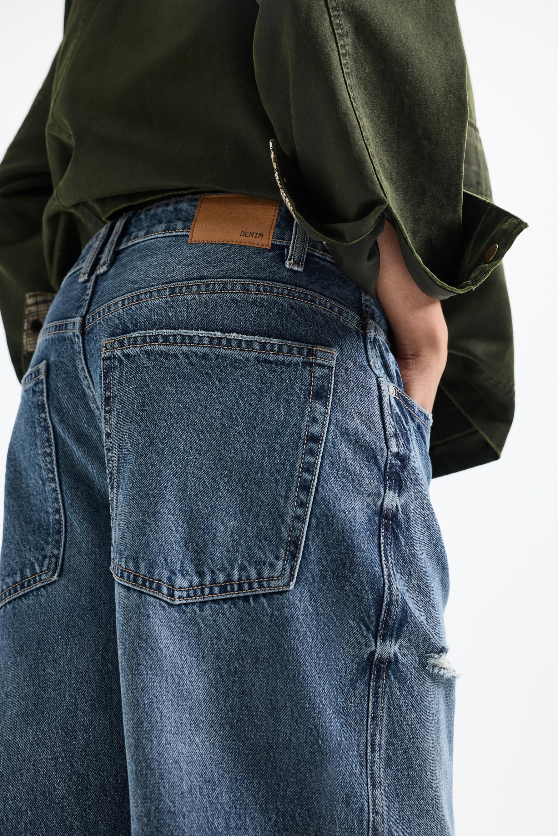 Distressed baggy jeans — INK BLUE