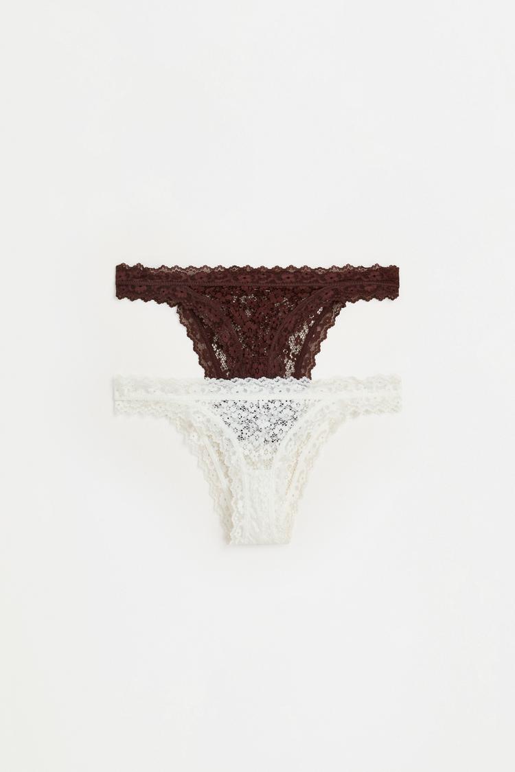 Classic Lace Briefs (2-Pack) — WHITE