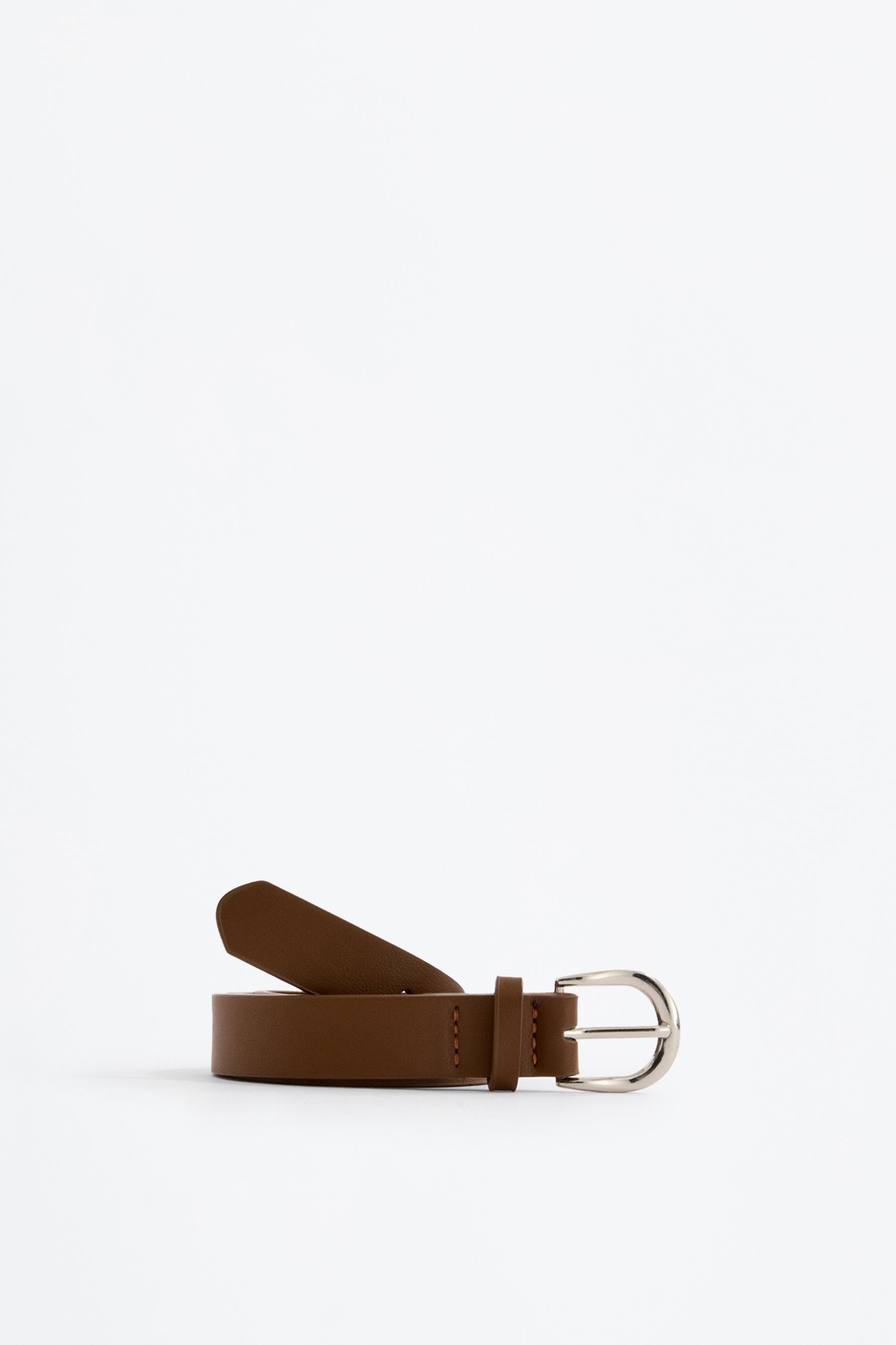 Leather effect belt — BROWN