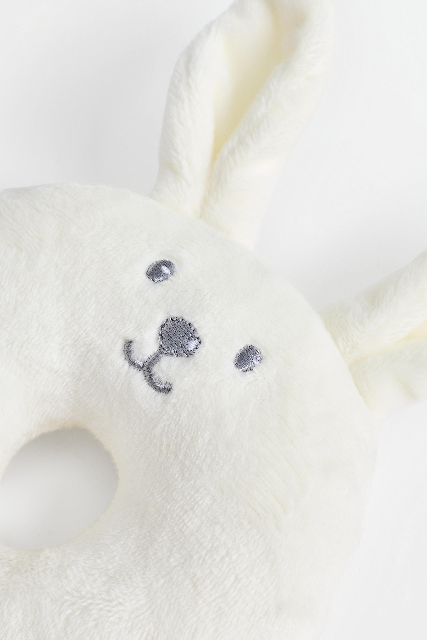 Plush bunny rattle — WHITE