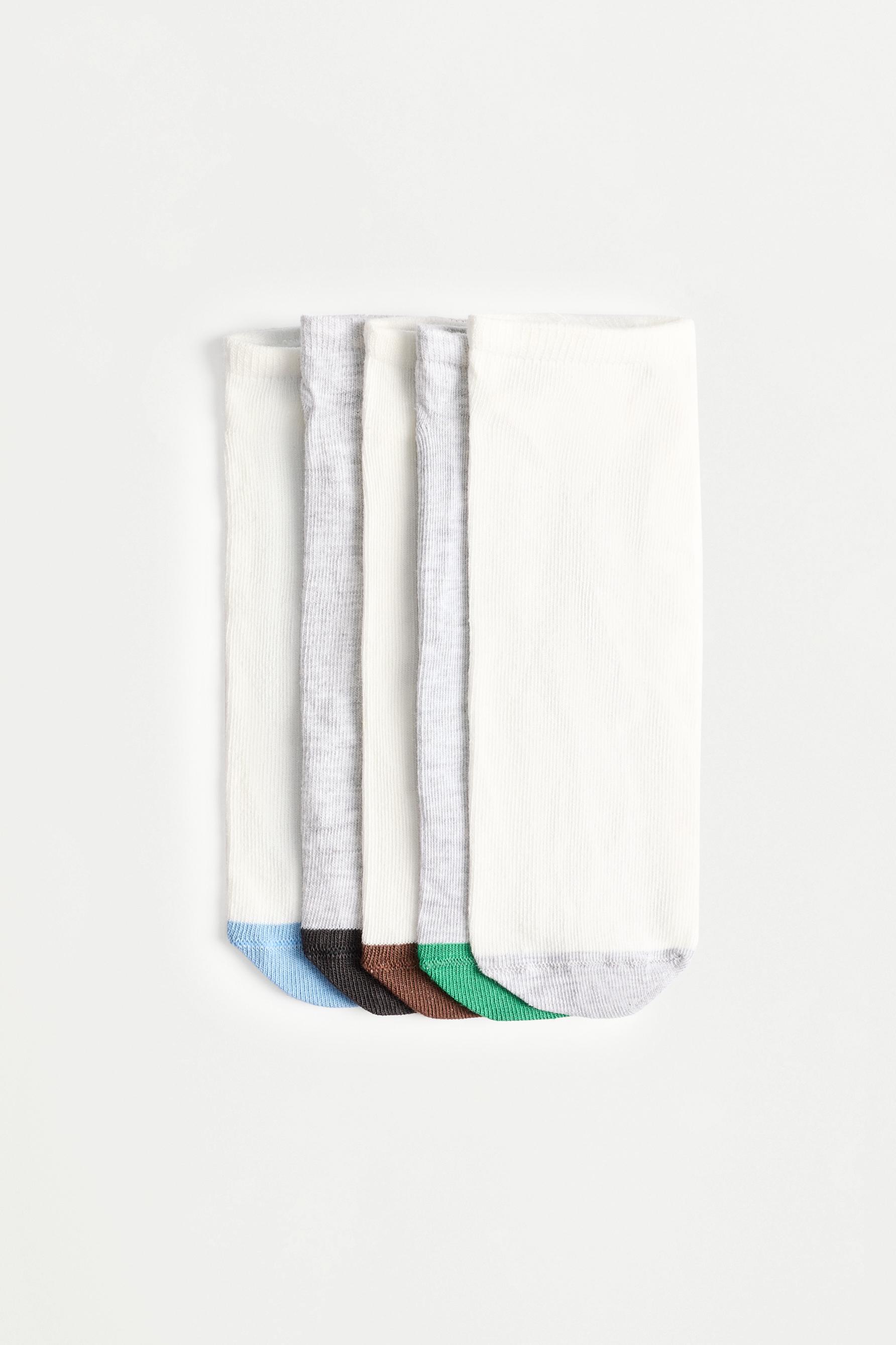 Running Ankle Socks (5-Pack) — WHITE/WHITE