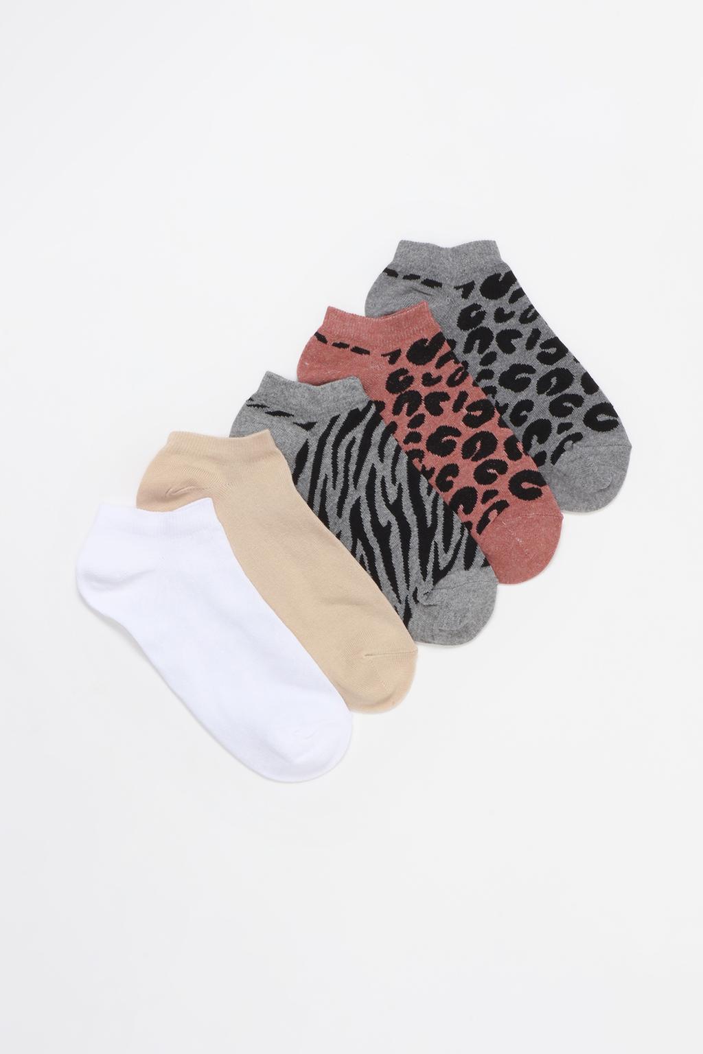 Pack of 5 pairs of animal print socks