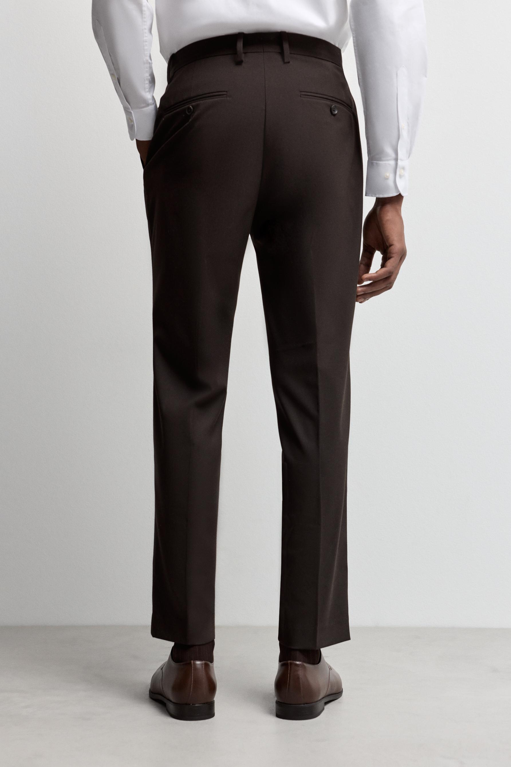 Slim fit suit trousers — BROWN