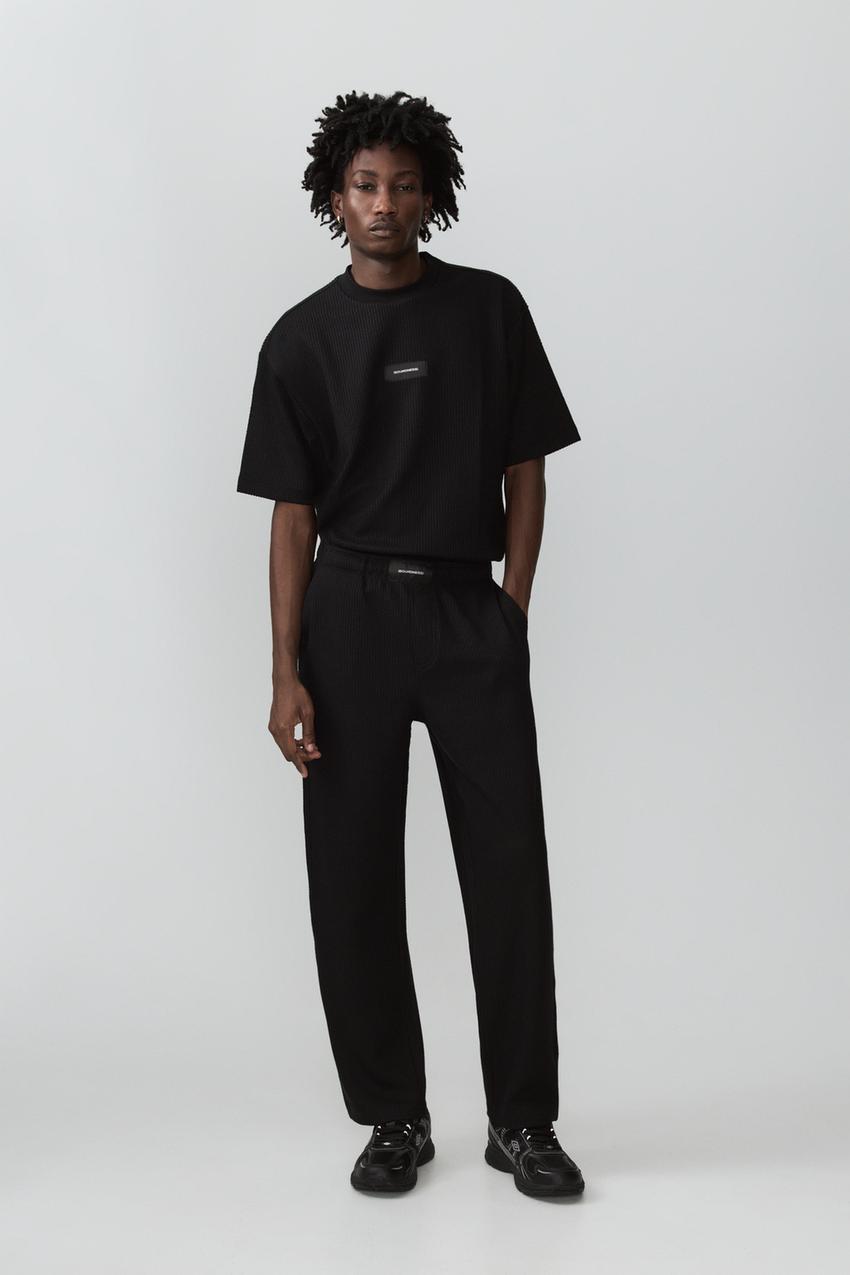 Relaxed fit textured trousers Tracksuit Bottoms Trousers