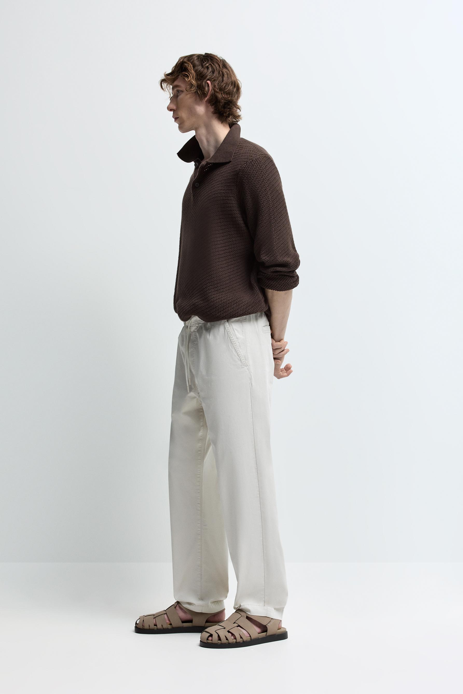 Slim fit jogger trousers — ECRU