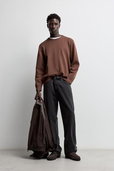 Soft knit sweater — BROWN 2
