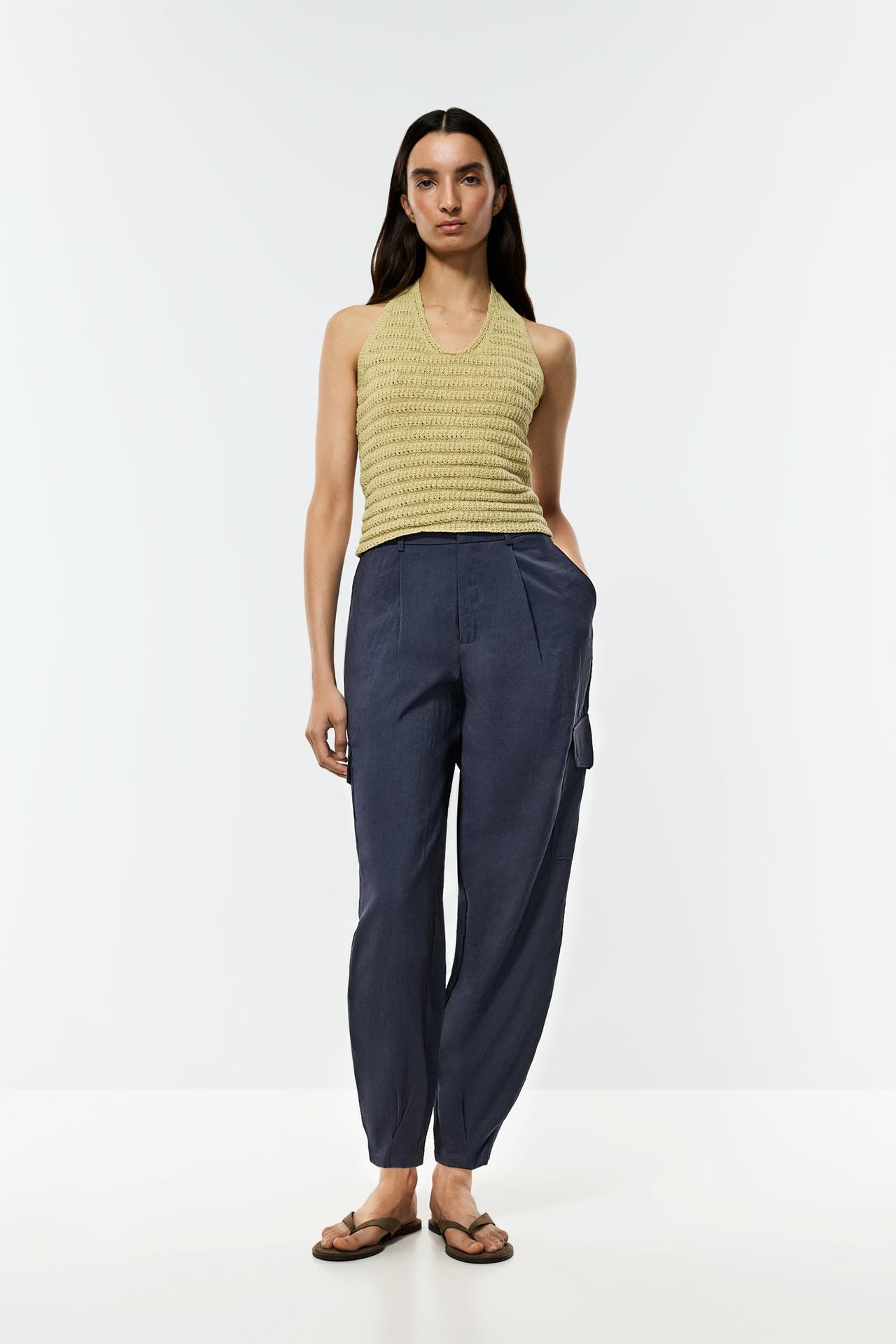 Cargo trousers with fitted hem — NAVY