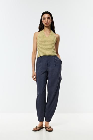 Cargo trousers with fitted hem — NAVY 1