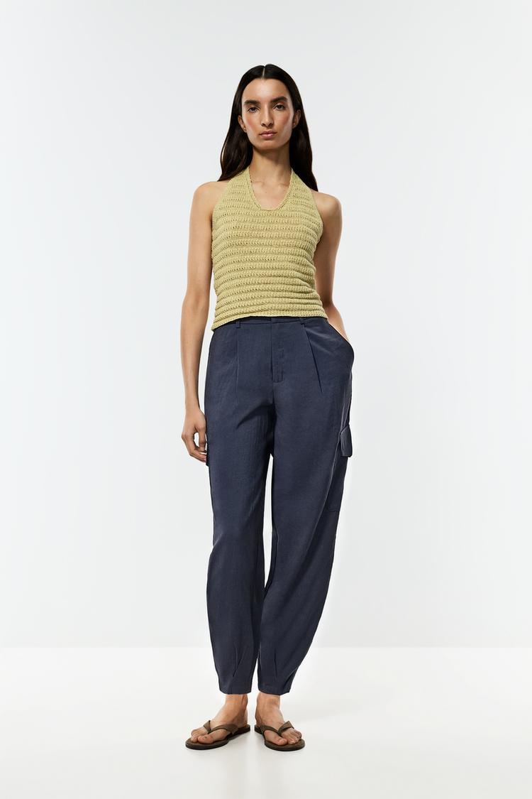 Cargo trousers with fitted hem — NAVY