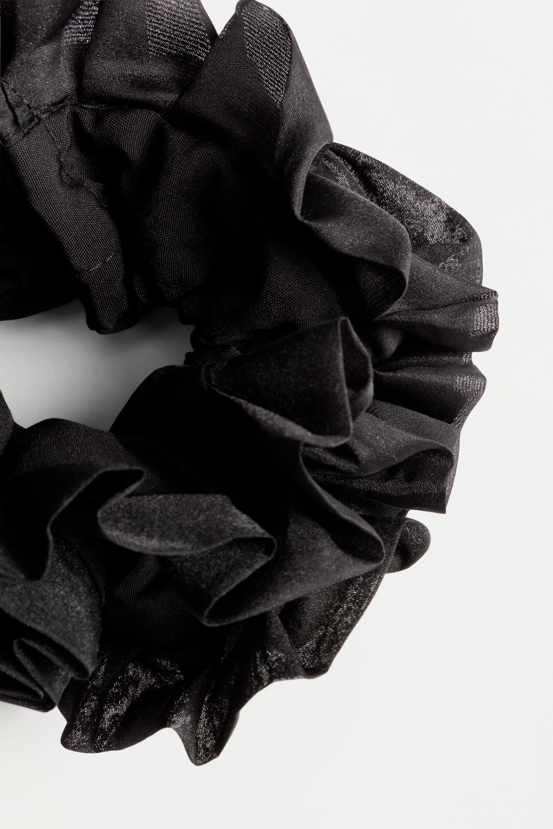 XL Flower Scrunchie — BLACK