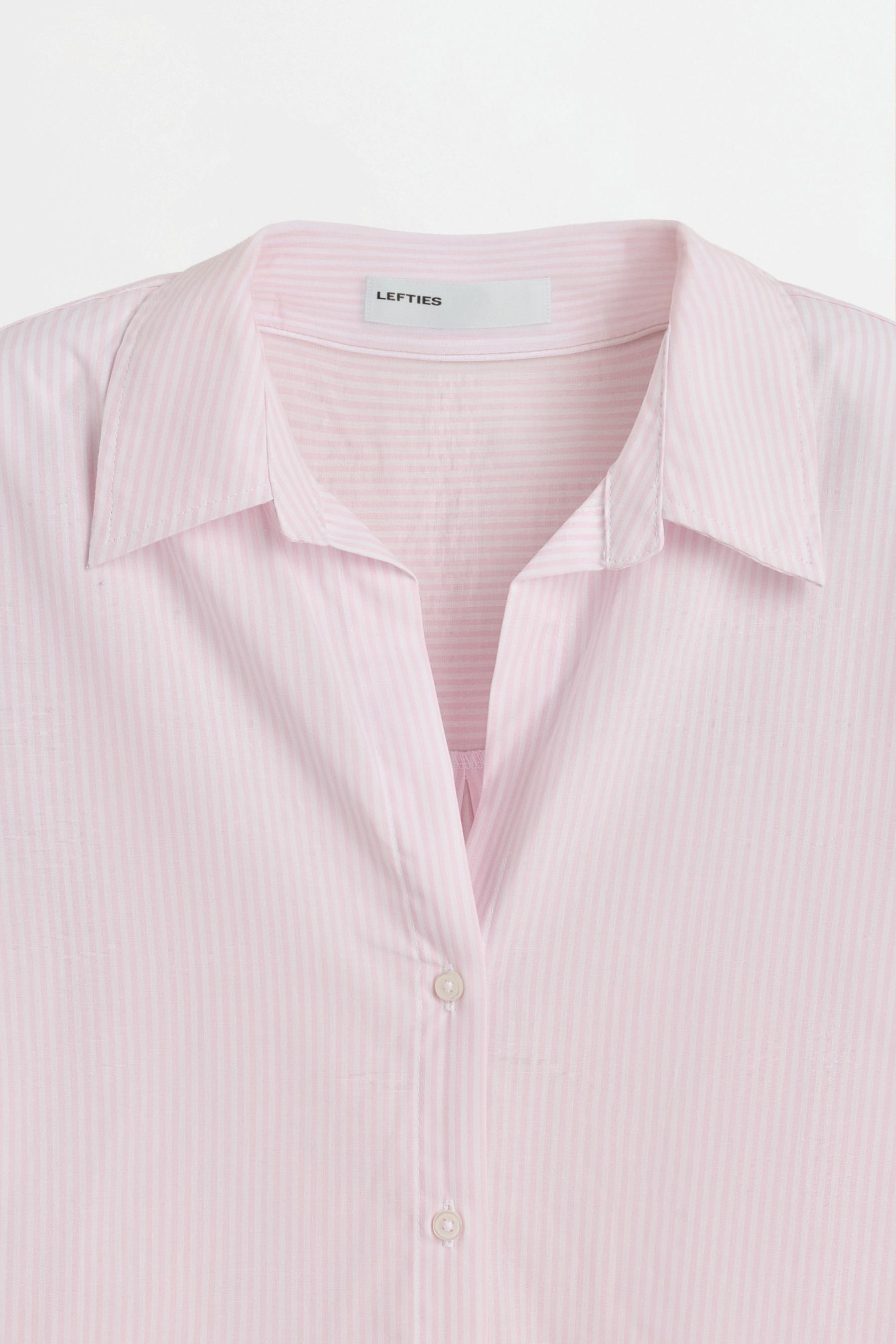 Striped poplin shirt — PINK