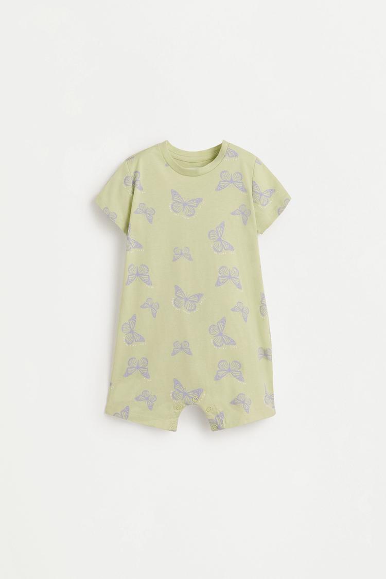 Short printed sleepsuit — PALE KHAKI