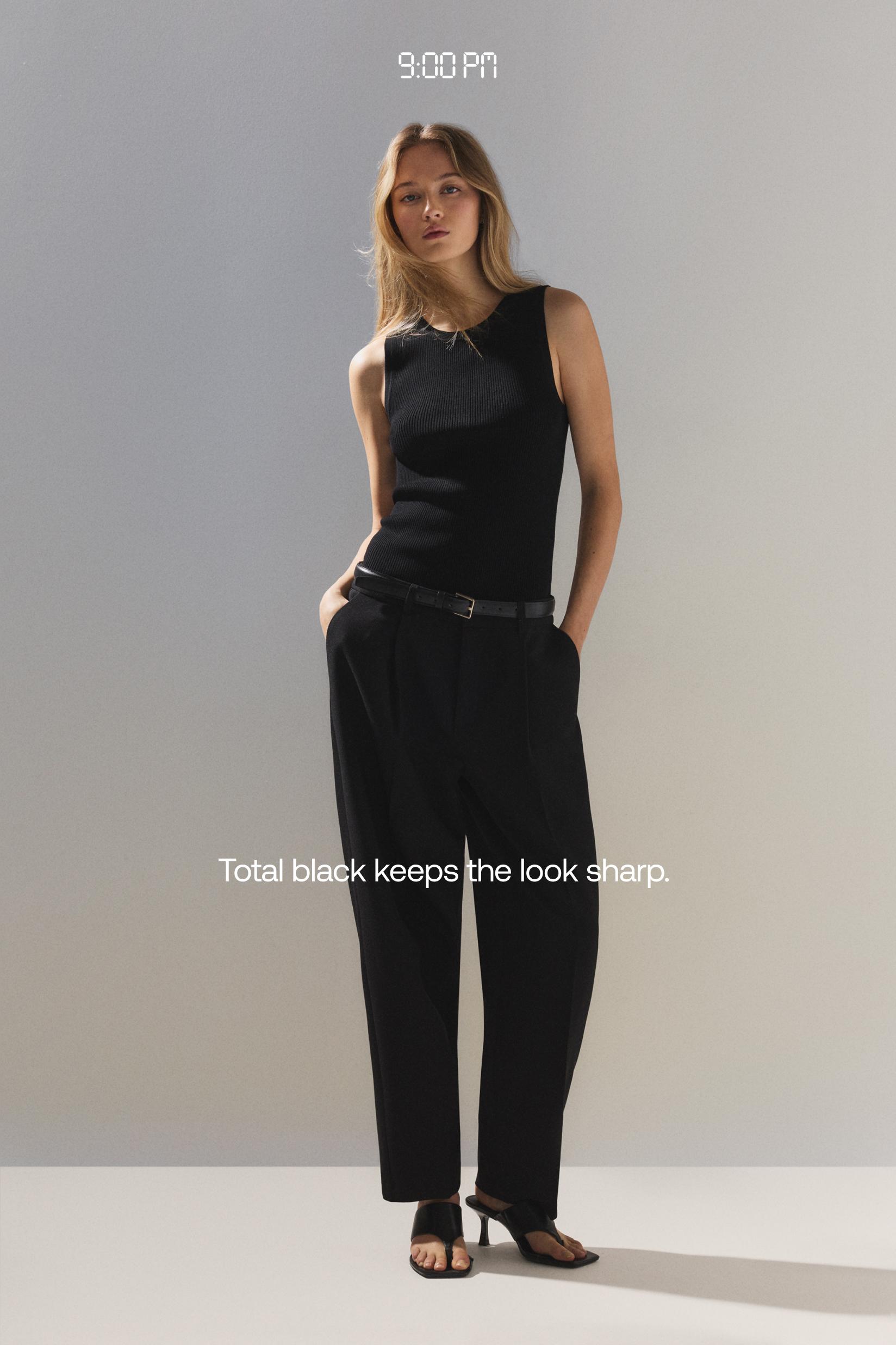 Carrot fit dress trousers — BLACK