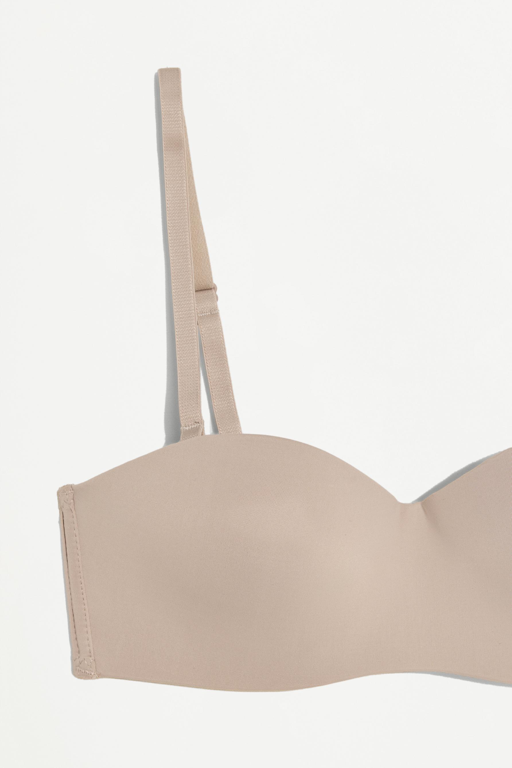 Pre-shaped bandeau bra — BROWN
