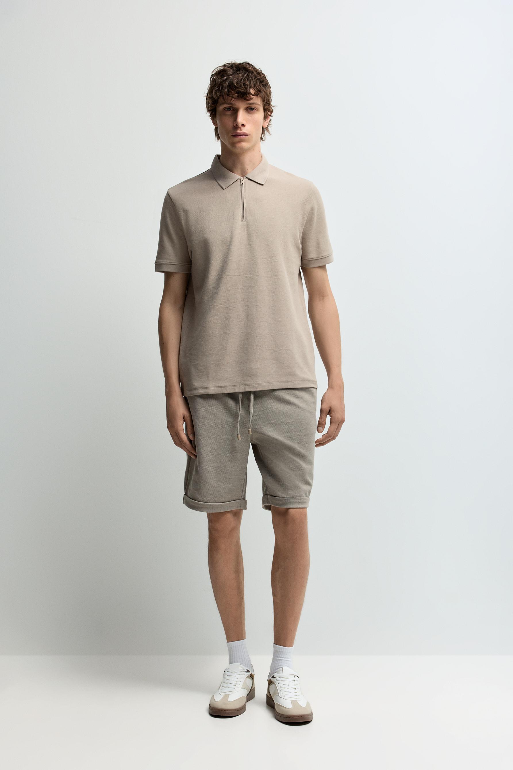 Piqué Bermuda shorts — PALE SAND