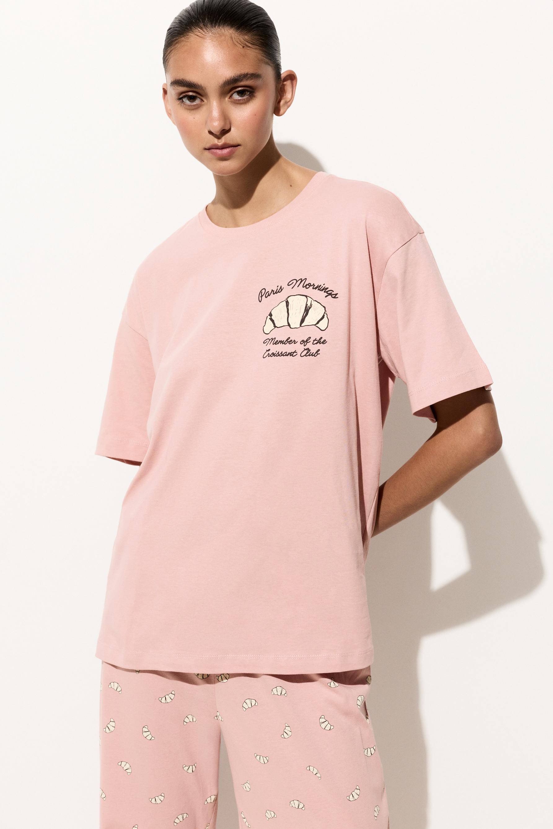 Long printed pyjamas — PASTEL PINK