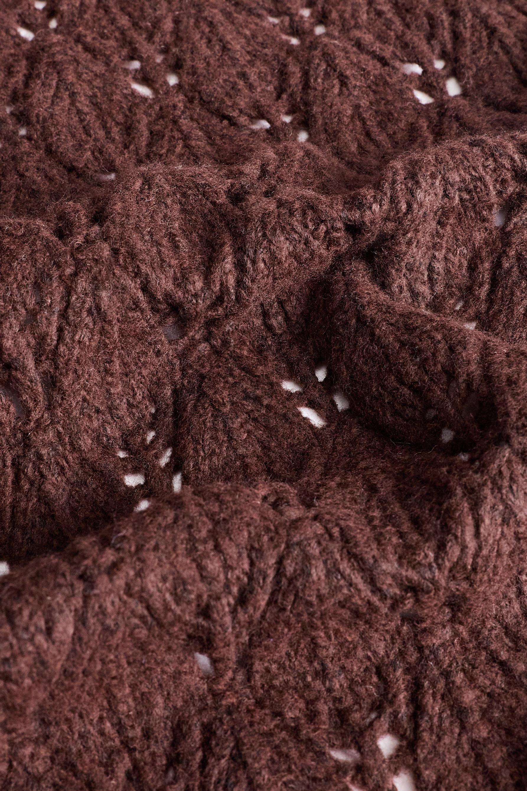Openwork scarf — DARK BROWN
