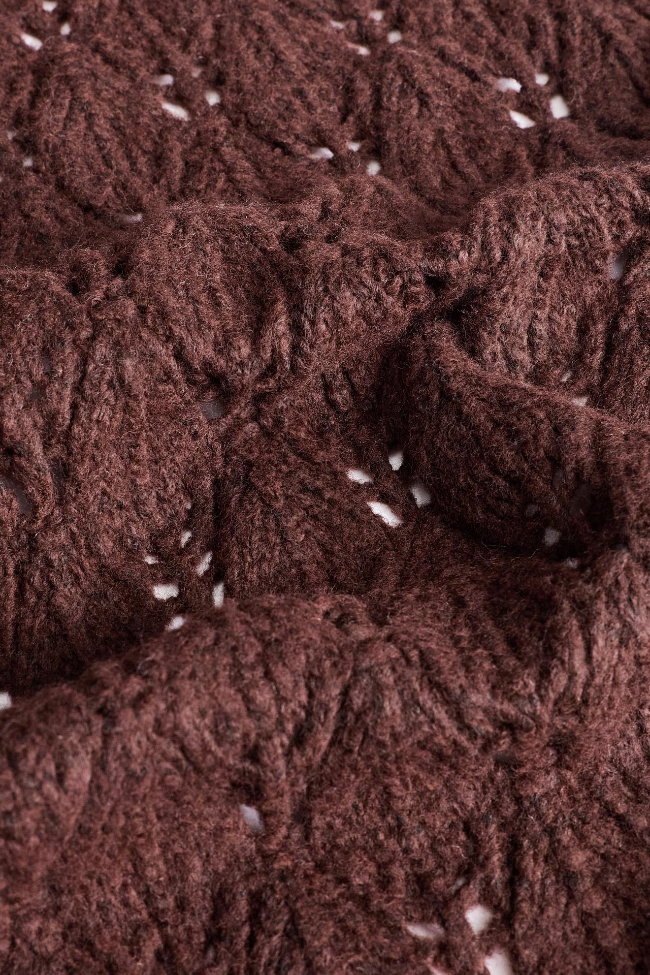 Openwork scarf — DARK BROWN