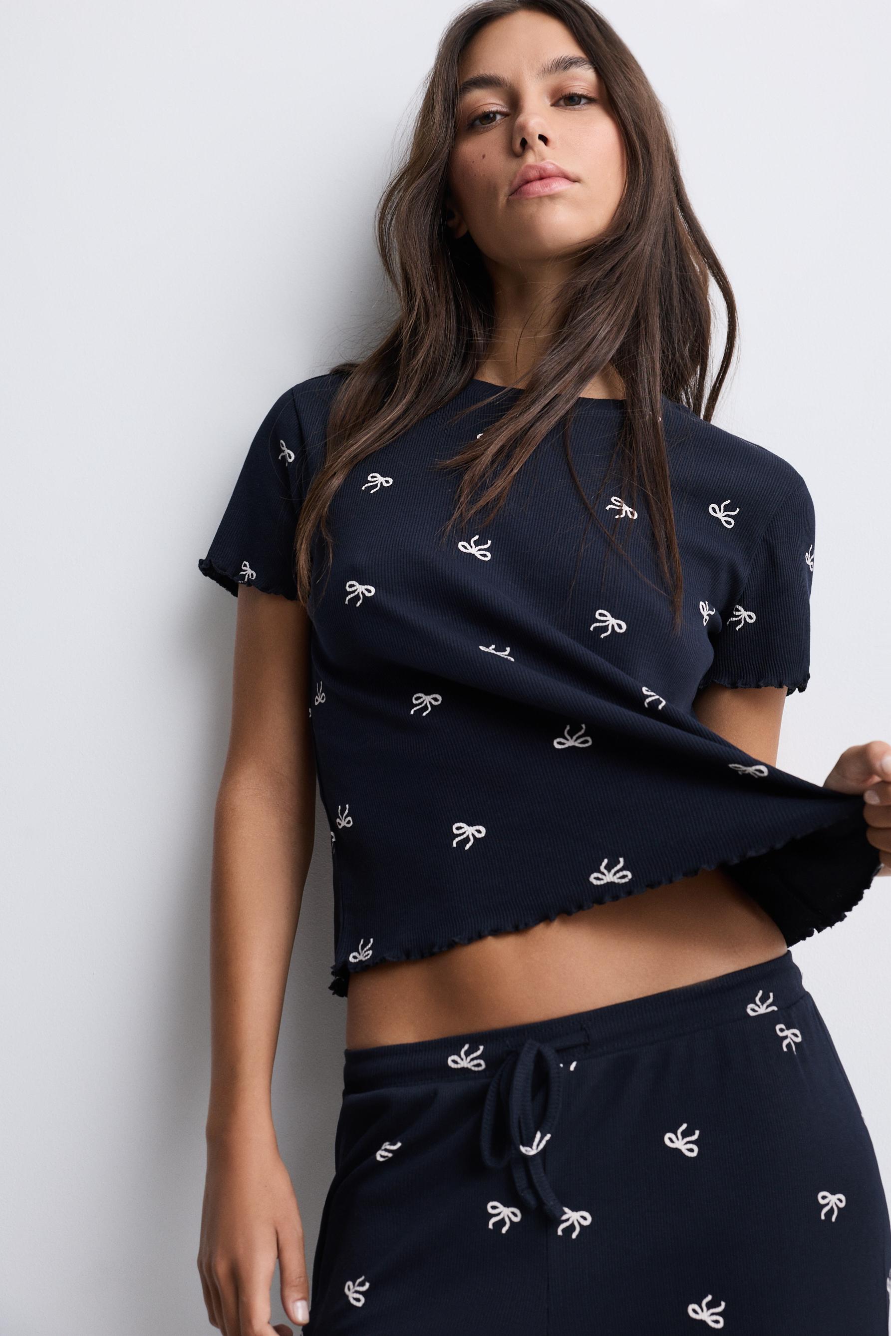 Long printed pyjamas — NAVY