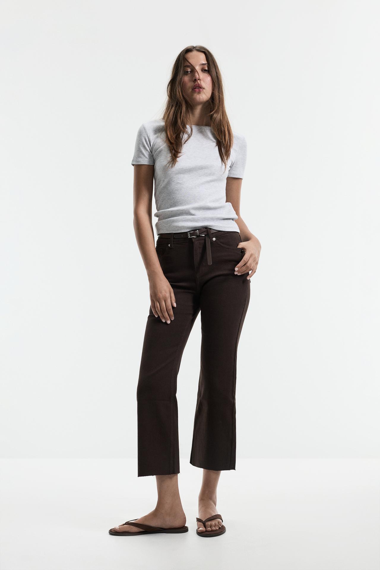 Mini bell bottom jeans — BROWN MARL