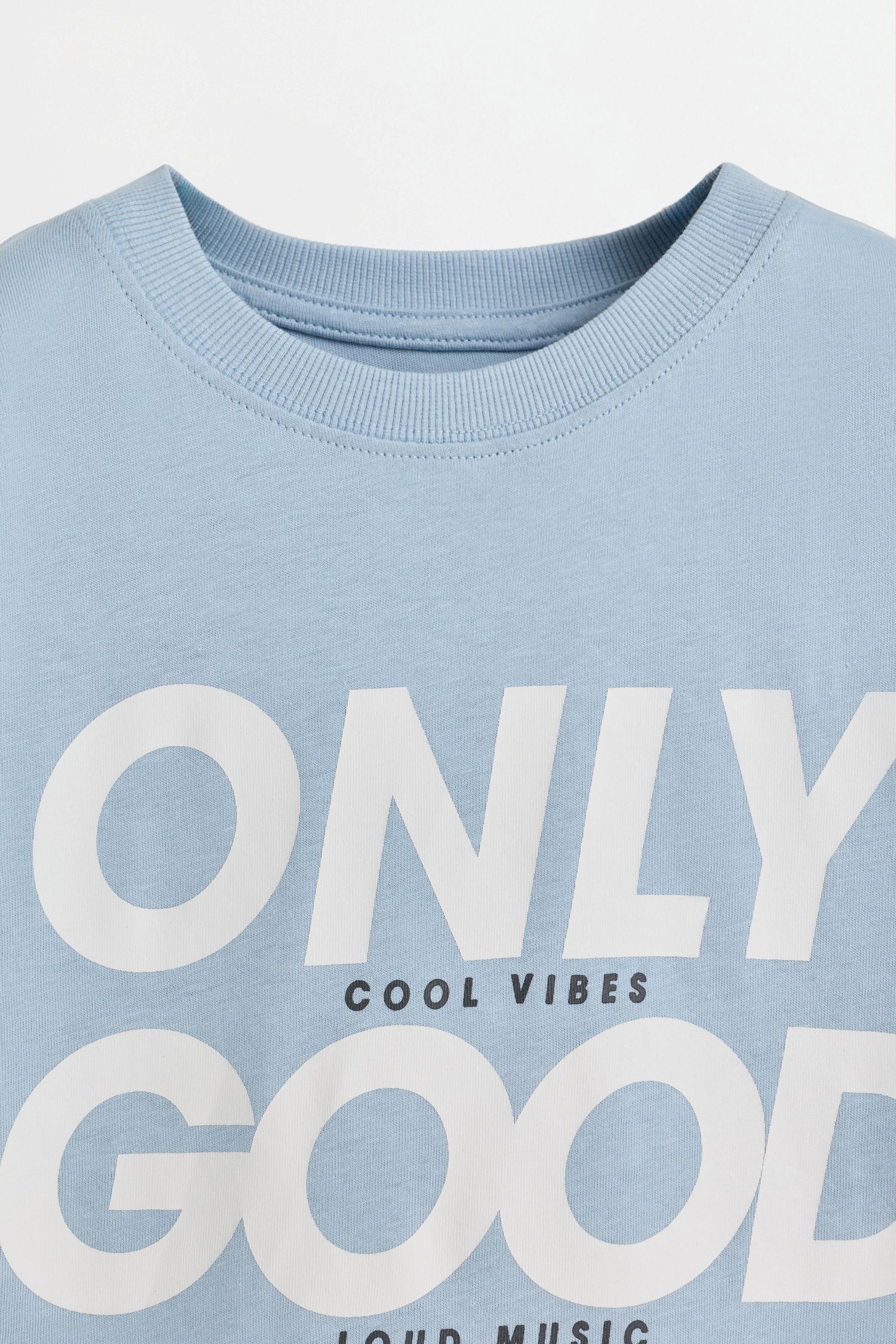 Printed T-shirt — FADED SKY BLUE