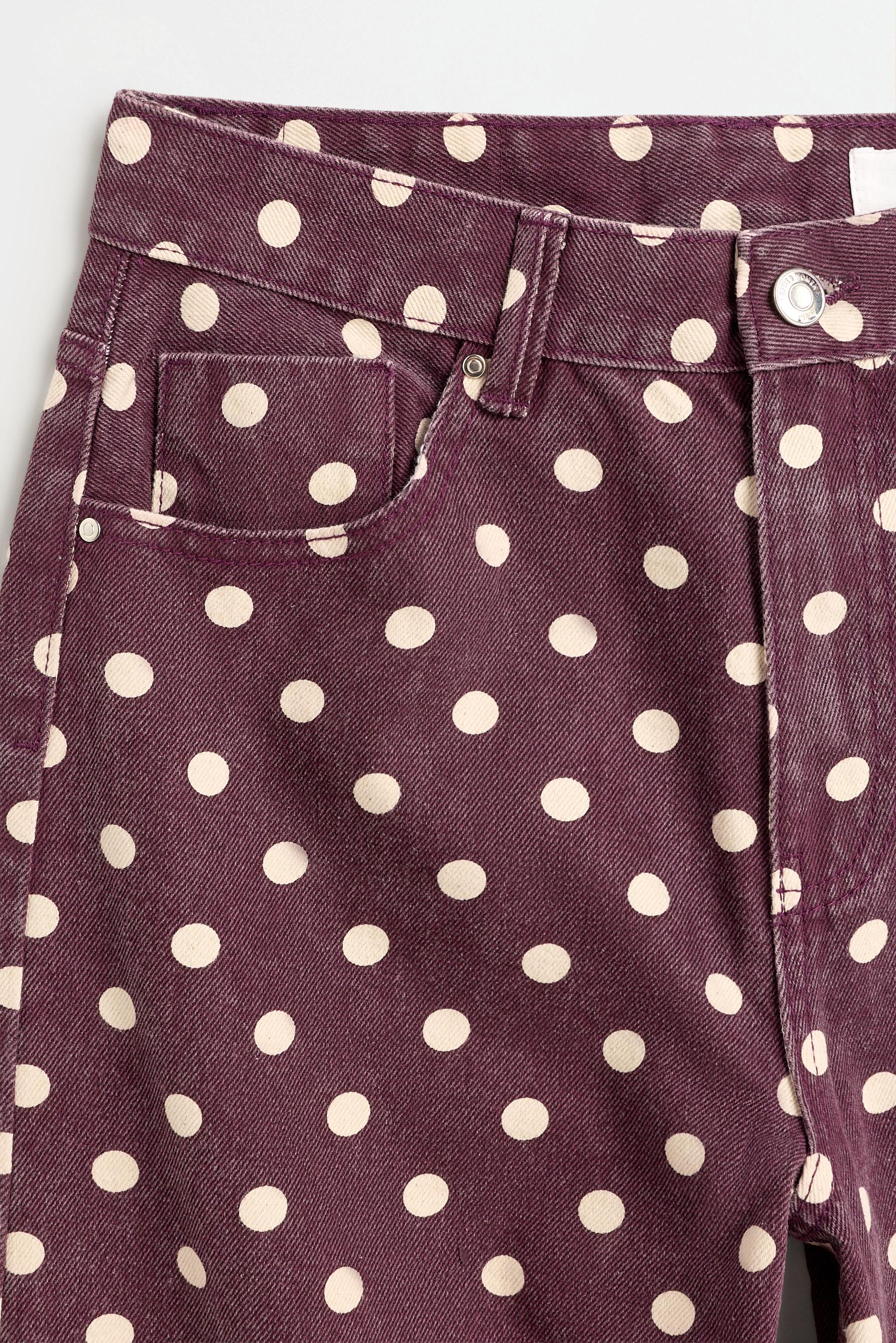 Basic printed culotte jeans — DUSTY PINK