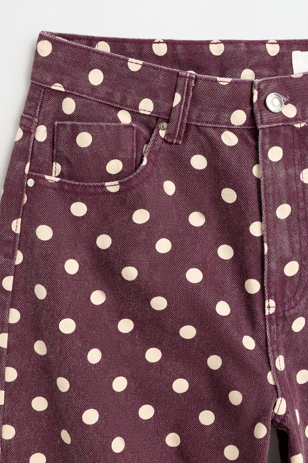Basic printed culotte jeans — DUSTY PINK