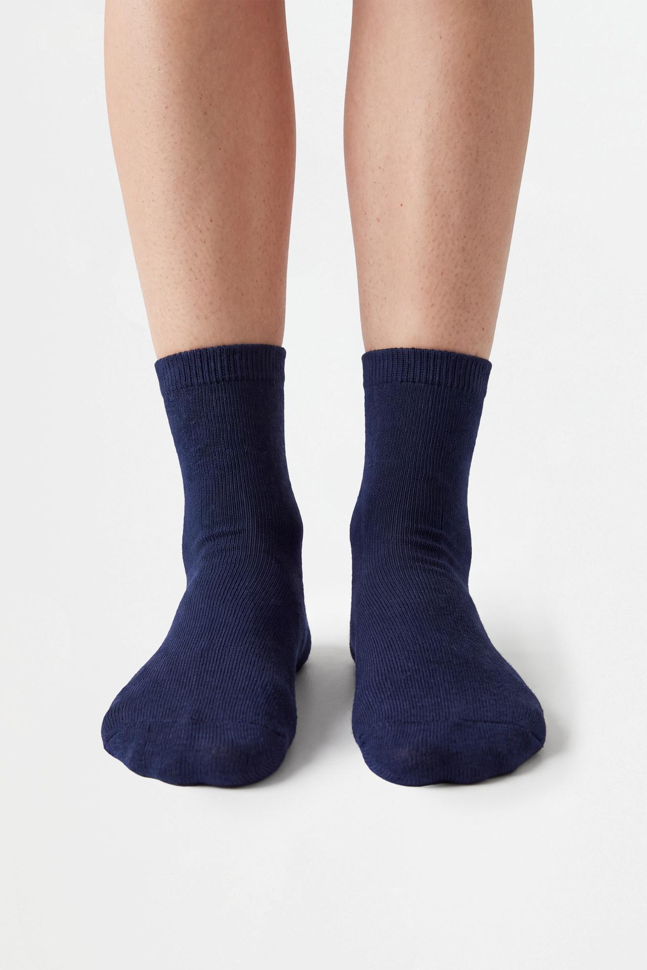 Plain long socks (10-pack) — NAVY