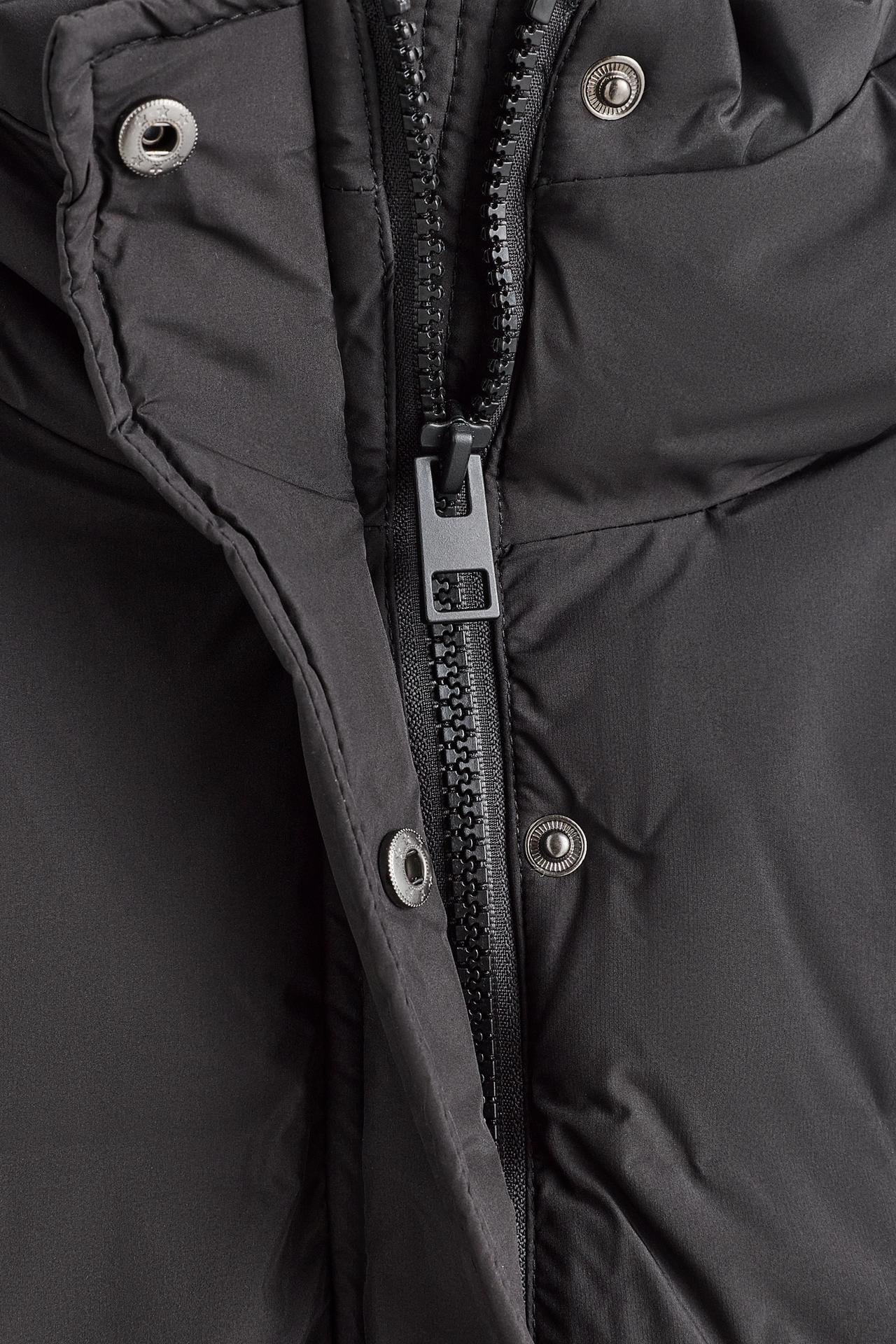 Hooded puffer jacket — BLACK