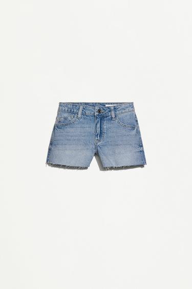Frayed denim shorts — PALE BLUE 1