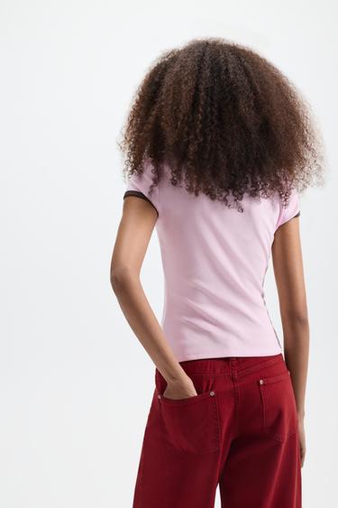 Printed T-shirt — PASTEL PINK 4
