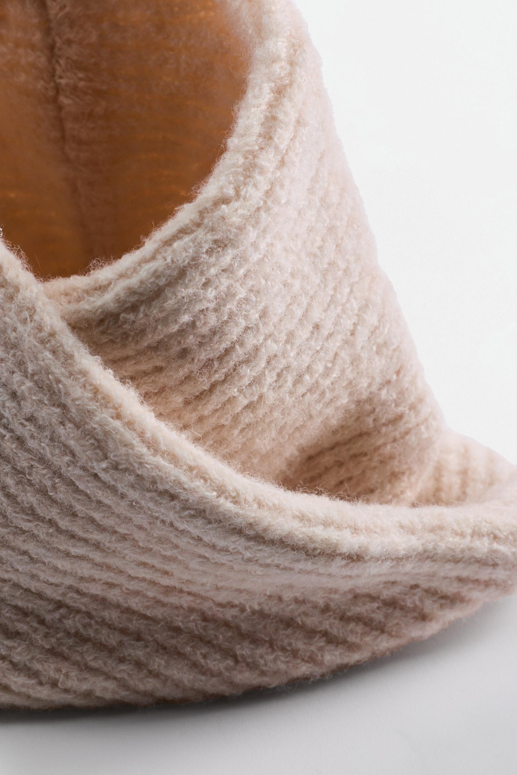 Ribbed knit snood — LIGHT BEIGE