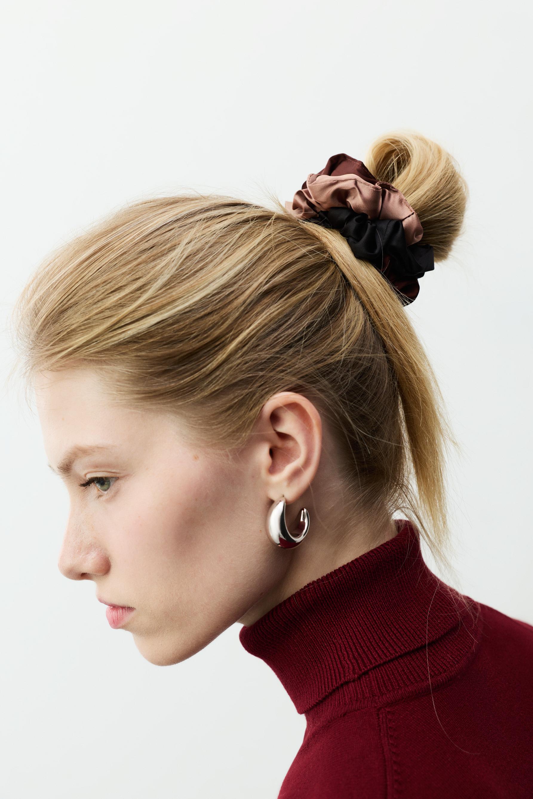 Pack 5 scrunchies satinados