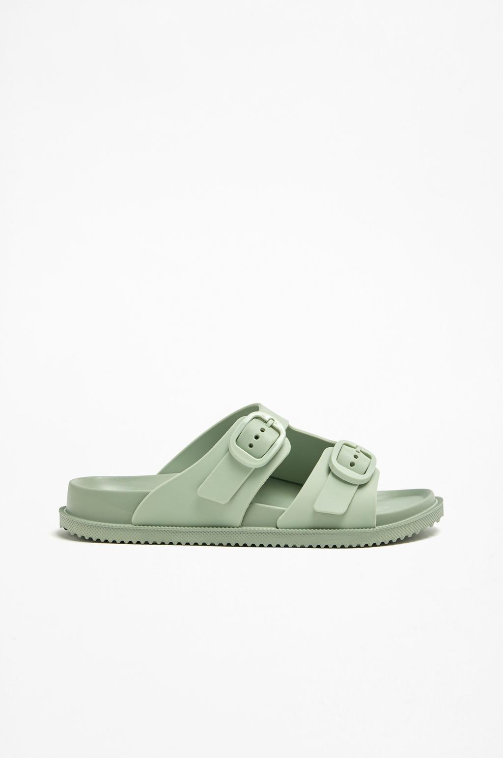 Double buckle pool sandals