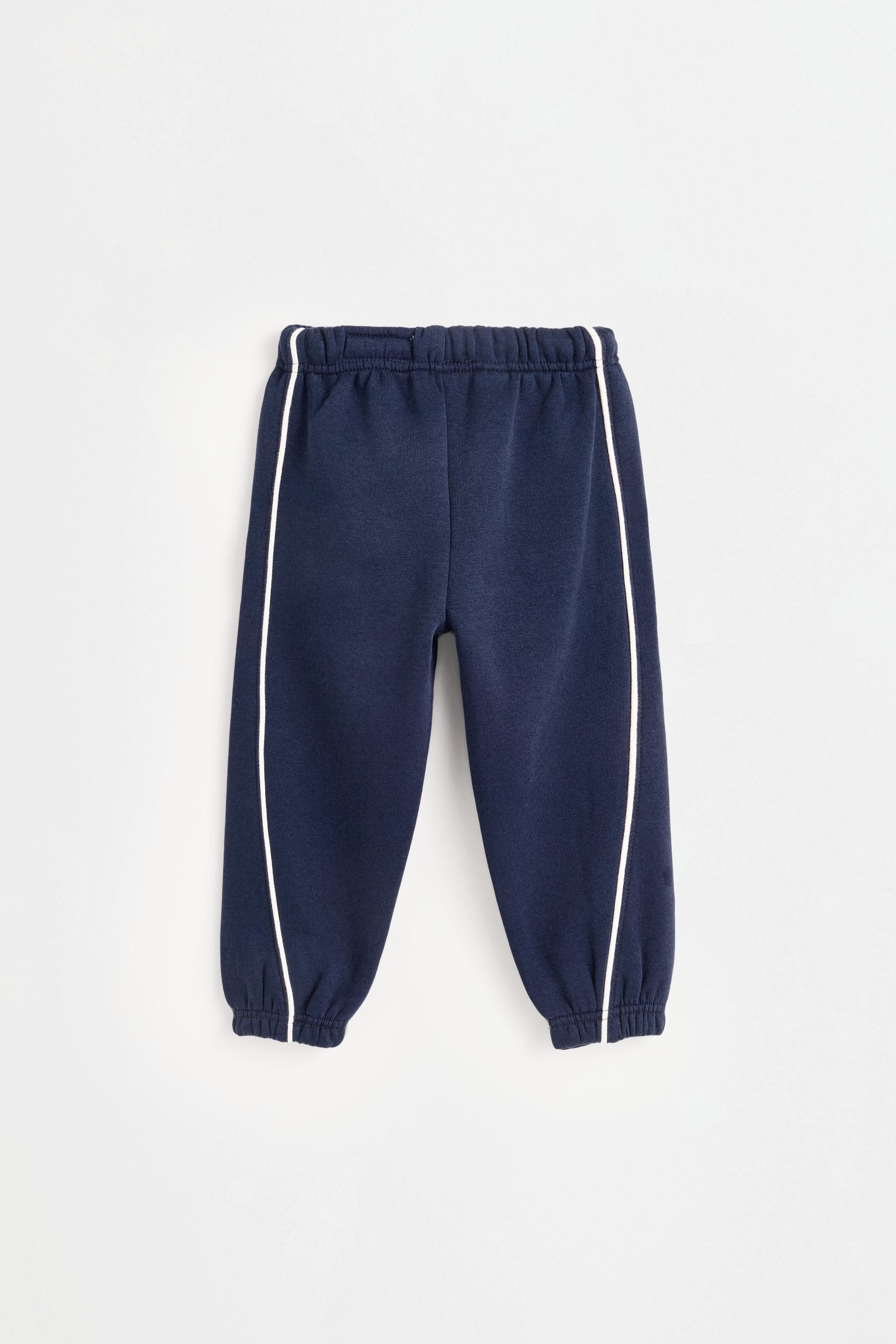 Plush trousers with piping — NAVY