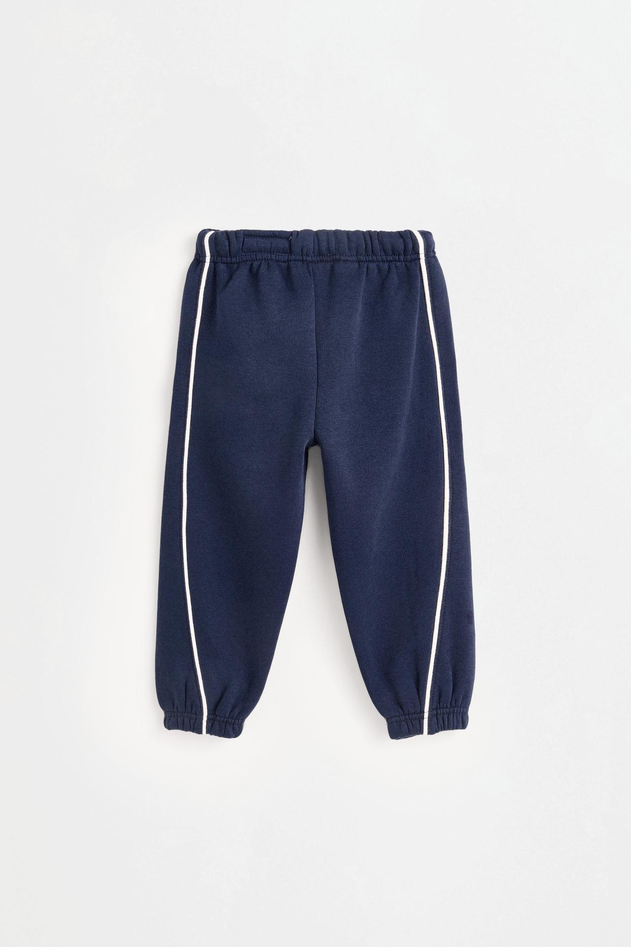 Plush trousers with piping — NAVY