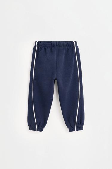 Plush trousers with piping — NAVY 2