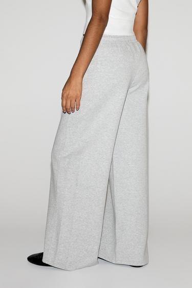Basic wide-leg tracksuit trousers — GREY MARL 4